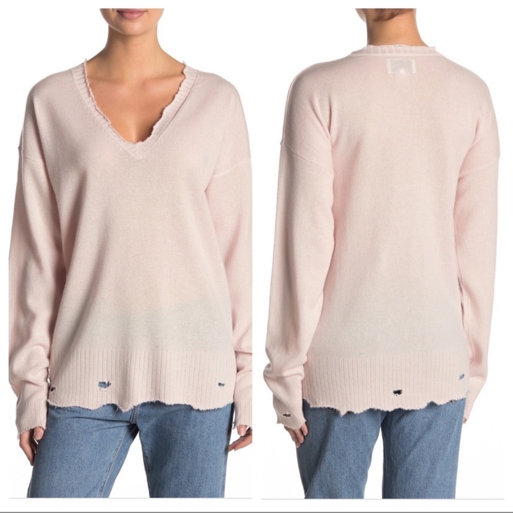 Current/Elliot Women's Size 1‎ Destroyed Cashmere Sweater Mayfair NWT Wool READ
